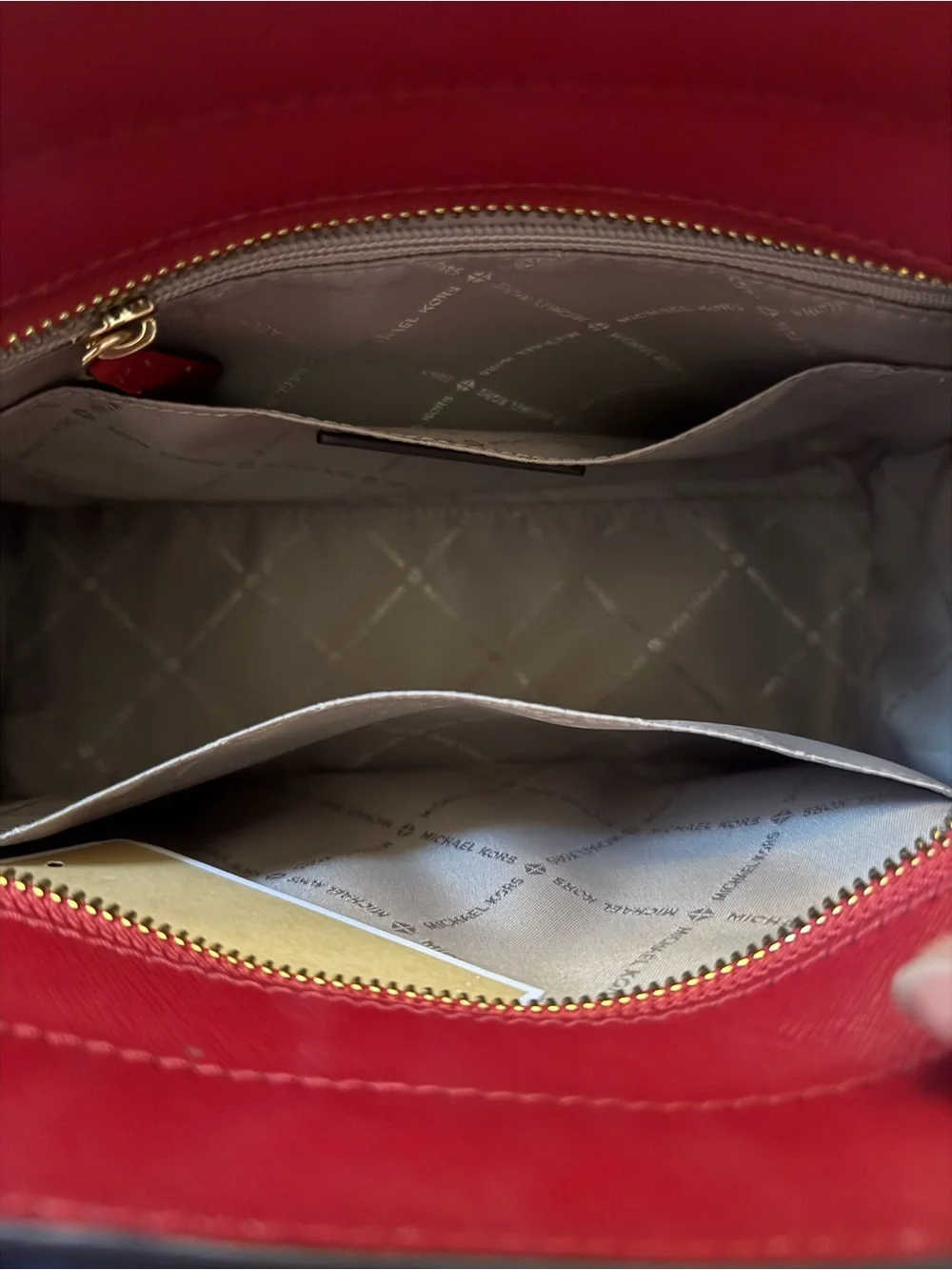 Michael Kors Women's Red Saffiano Leather Satchel